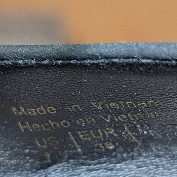 ALDO Black Leather Heels w/ Clear Strap – Size 7.5 - Picture 4 of 6